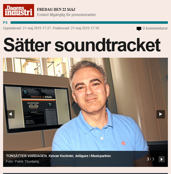 News Image Dagens Industri Artikel MusicPartner (Photo: MusicPartner)